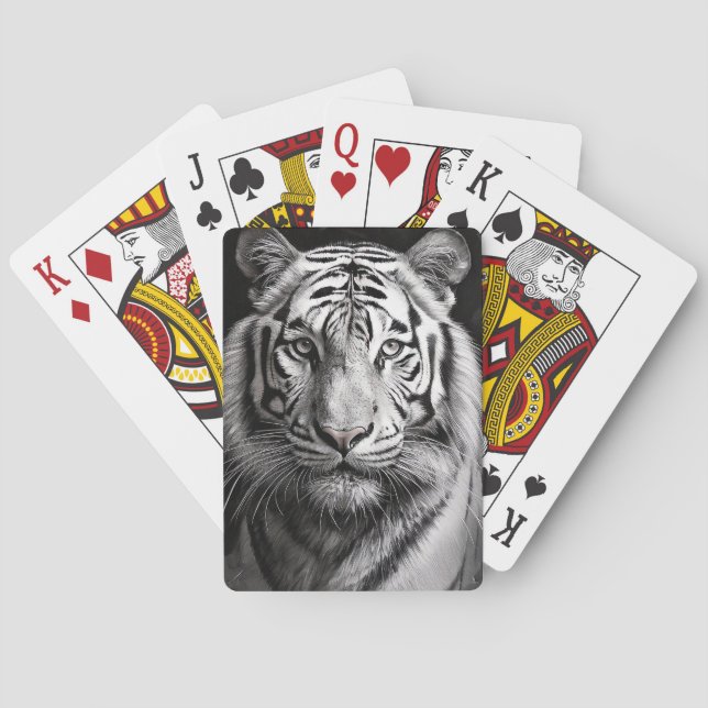 Baraja De Cartas Carbón de tigre blanco (Reverso)