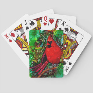 Baraja De Cartas Cardenal en el árbol