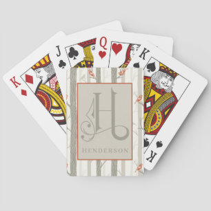 Baraja De Cartas Cardenales en patrón de abedul H Monograma, Bicicl