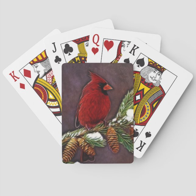 Baraja De Cartas Cardenales y pineconas (Reverso)