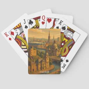 Baraja De Cartas Cardiff Wales Reino Unido Arte retro