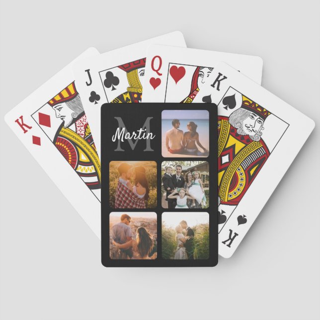 Baraja De Cartas Cargar foto monogramada (Reverso)