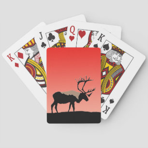 Baraja De Cartas Caribou at Sunset - Arte original de la vida salva