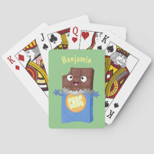 Baraja De Cartas Caricatura de dibujos animados de un dulce chocola