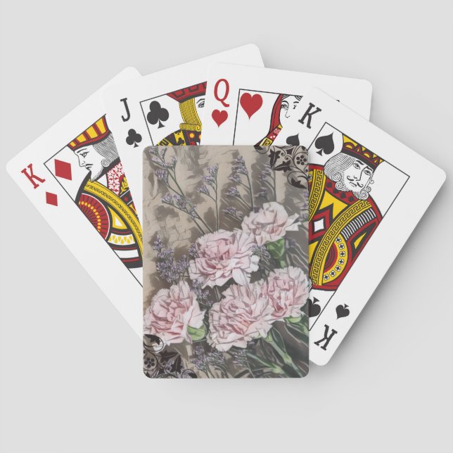 Baraja De Cartas Carnations y Lavender (Reverso)