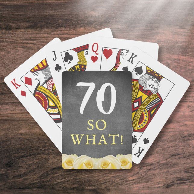 Baraja De Cartas Carne floral de cartón rosa amarillo 70 cumpleaños (Subido por el creador)