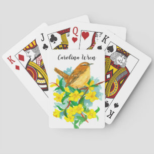 Baraja De Cartas Carolina Wren Bird Yellow Jessamine