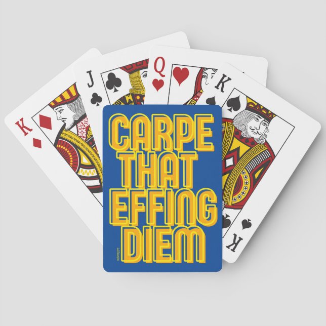 Baraja De Cartas CARPE QUE EFFING DIEM graciosa cita latina (Reverso)