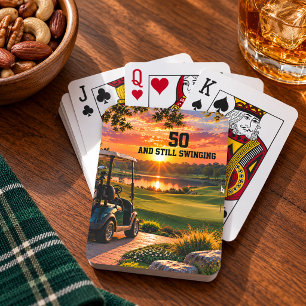 Baraja De Cartas Carrito de Golf para Fiesta de Cumpleaños 50 Perso