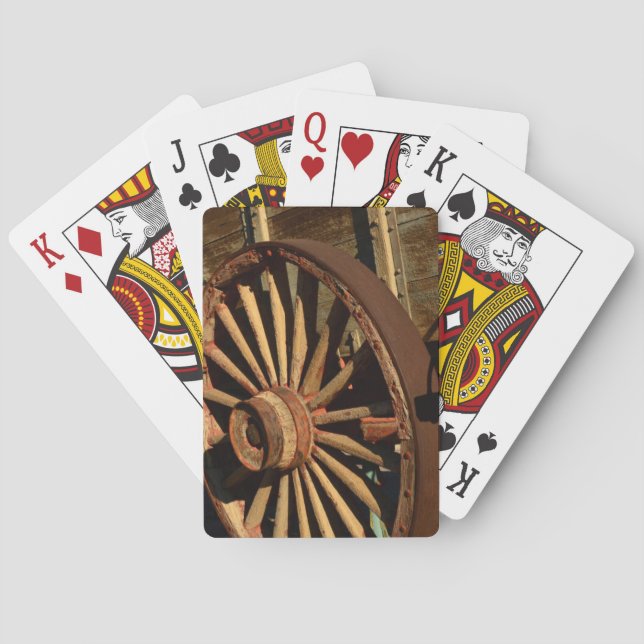 Baraja De Cartas Carro antiguo del tren de la mula (Reverso)