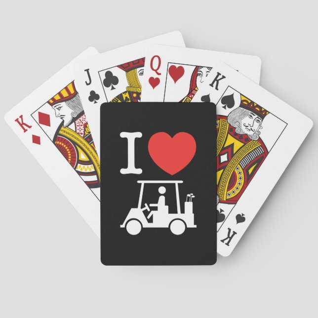 Baraja De Cartas Carro de golf I Heart (Love) (Reverso)