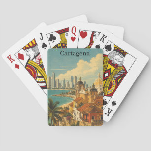 Baraja De Cartas Cartagena Colombia Caribe Viaje Vintage 