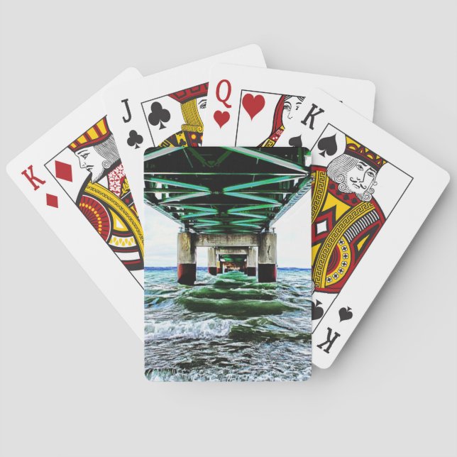 Baraja De Cartas "Cartas de juego del puente Mackinac" (Reverso)