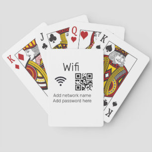 Baraja De Cartas cartel contraseña wifi añadir código Q R aquí deta