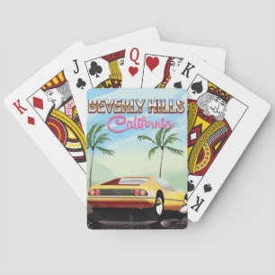 Baraja De Cartas Cartel de vacaciones de Beverly Hills de los años 