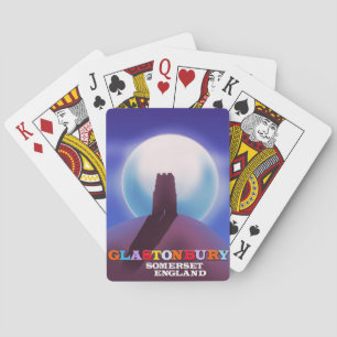 Baraja De Cartas Cartel de viaje a Glastonbury Tor Somerset