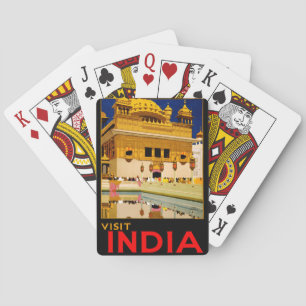 Baraja De Cartas Cartel de viaje a la India arte vintage indio