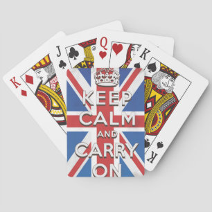 Baraja De Cartas cartel de viaje de mantener la calma y seguir adel