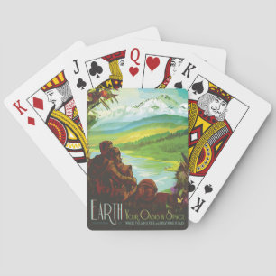 Baraja De Cartas Cartel de viaje espacial retro-misión científica d