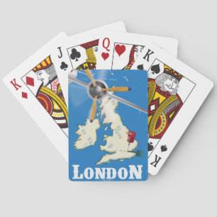Baraja De Cartas Cartel de viaje vintage Londres, Inglaterra