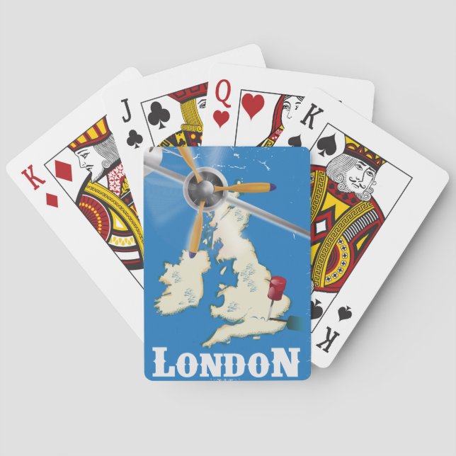 Baraja De Cartas Cartel de Viajes de la Vieja Londres, Inglaterra (Reverso)