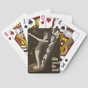 Baraja De Cartas Cartel vintage de viaje a Las Vegas