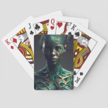 Cartes à jouer Fille Verte