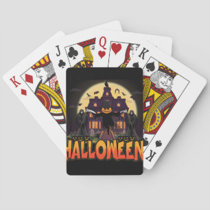 Baraja De Cartas Casa de calabaza asustada, Halloween