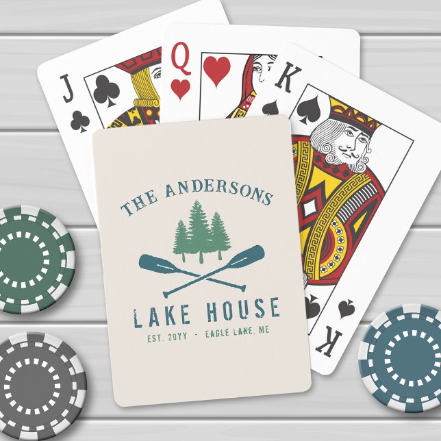 Baraja De Cartas Casa de la familia Lake Moderna Rustic Boat Oar Pi (Subido por el creador)