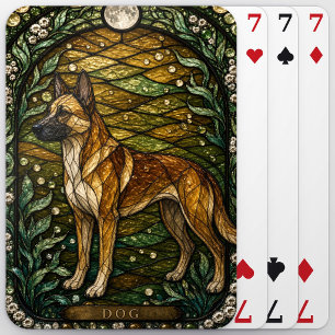 Baraja De Cartas Casa de Perro Crepúsculo Ilumina Vidrio Teñido