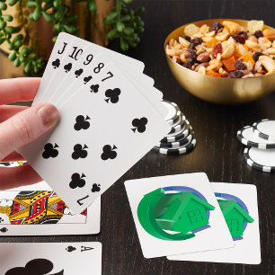 Baraja De Cartas Casa Ecológica Verde con Flechas Circulares