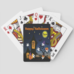 Baraja De Cartas Casa embrujada de Halloween feliz