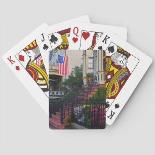 Baraja De Cartas Casa en el Distrito Histórico en primavera