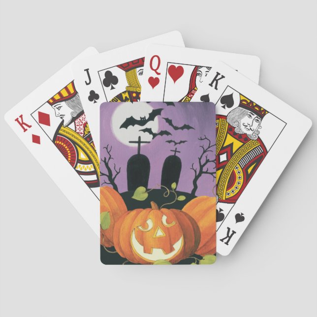 Baraja De Cartas Casa encantada fantasmagórica de Halloween (Reverso)