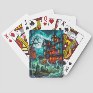 Baraja De Cartas Casa espeluznante junto al cementerio embrujado