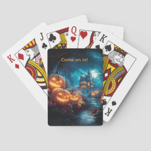 Baraja De Cartas Casa gótica embrujada Jack-O-Lanterns