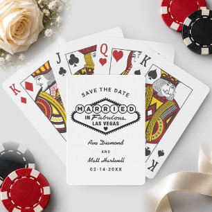 Baraja De Cartas Casados en el Fabuloso Las Vegas Blanco Guardar la