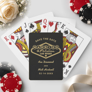 Baraja De Cartas Casados en el Fabuloso Las Vegas Gold Save the Dat