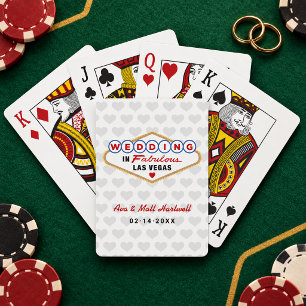 Baraja De Cartas Casados en Fabuloso Las Vegas Corazones Gris
