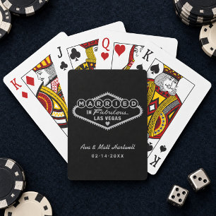 Baraja De Cartas Casados en Fabuloso Las Vegas Negro Plata