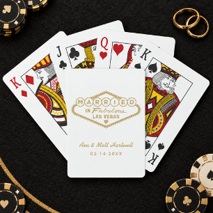 Baraja De Cartas Casados en Fabuloso Las Vegas Oro Blanco