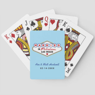 Baraja De Cartas Casados en Fabuloso Monograma de Boda de Las Vegas