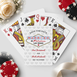 Baraja De Cartas Casados en Fabuloso Vegas Boda Guardar la Fecha