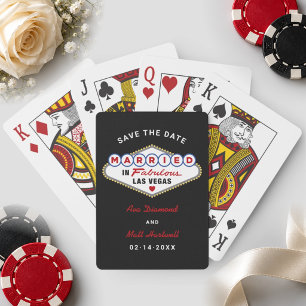 Baraja De Cartas Casados en Las Vegas Negros Salvar la Fecha