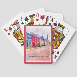 Baraja De Cartas Casas de fila de acuarela abstractas