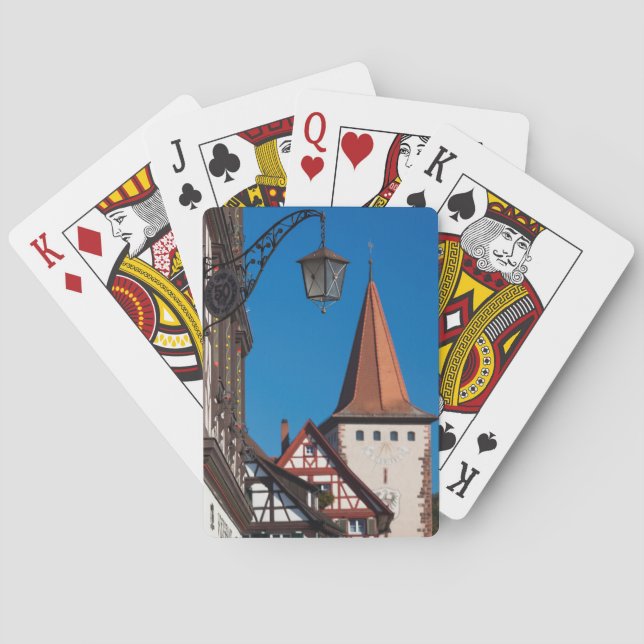 Baraja De Cartas Casas de media madera en la ciudad (Reverso)