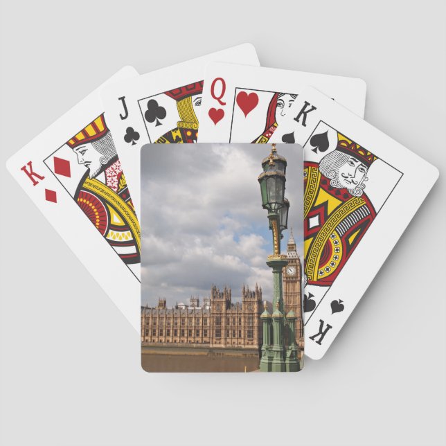 Baraja De Cartas Casas del parlamento y de Big Ben en las tarjetas (Reverso)