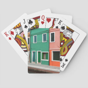Baraja De Cartas Casas en el frente del mar