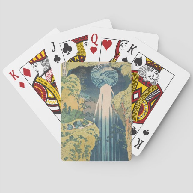 Baraja De Cartas Cascada Amida de Hokusai Japón Cascada  (Reverso)
