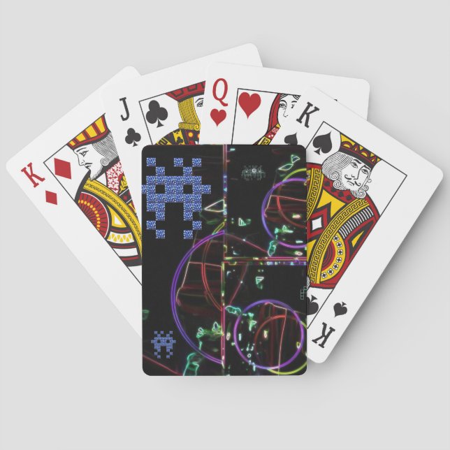 Baraja De Cartas Cascada de Juegos Electrónicos (Reverso)